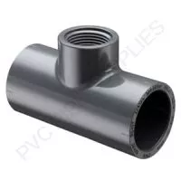 2" x 1 1/2" Schedule 80 PVC Reducing Tee Socket x Socket x Thread, 802-251