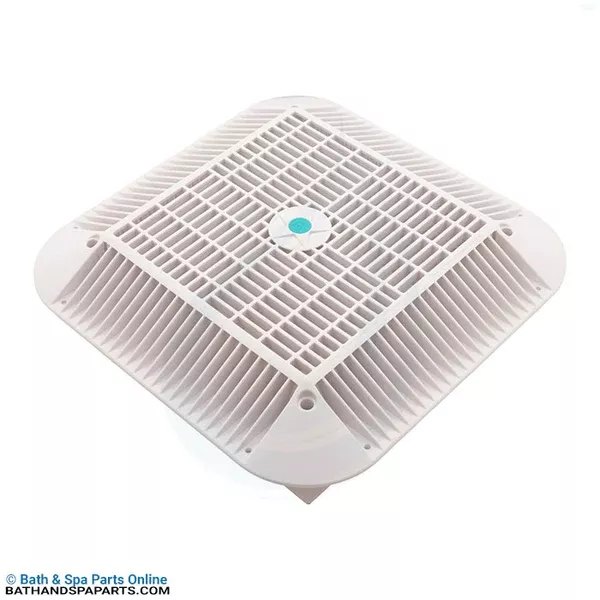 AquaStar 12" x 12" Square Retro Wav Main Drain Grate [White] (1216101)