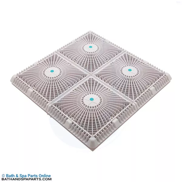 AquaStar Star 18" Sq Main Drain Cover [4x9] [w/Fr] [White] [VGB] (P18101)